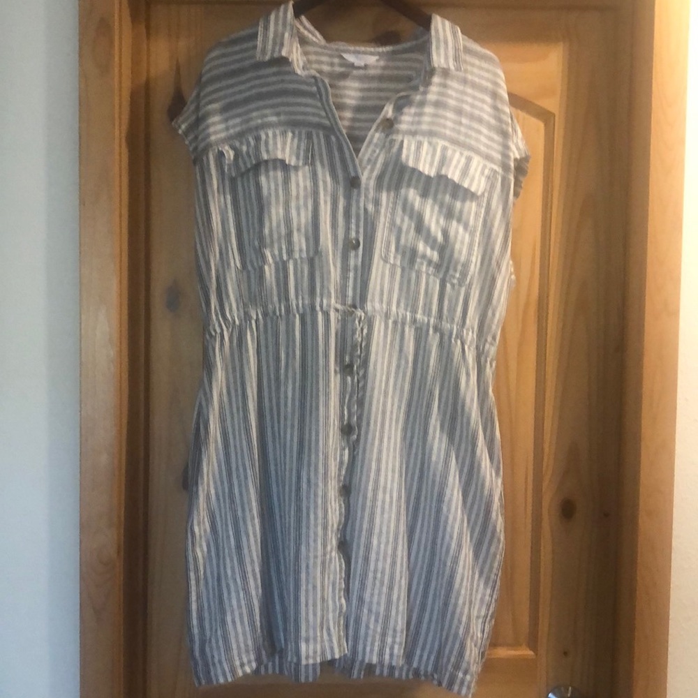 Linen striped dress